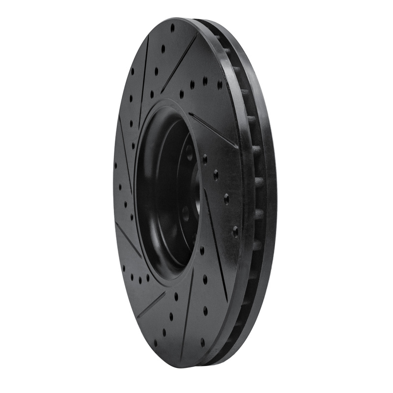 Volvo XC60 Brake Rotor (1) - Front Right - R1 Concepts - Drilled & Slotted - Black - `10-`16